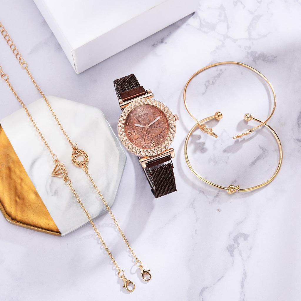 Damski zegarek z zestawem bransoletek