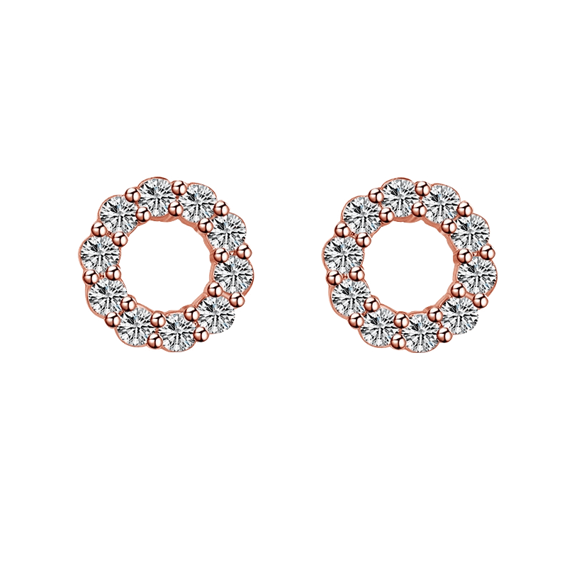 Okrągłe kolczyki z cyrkoniami