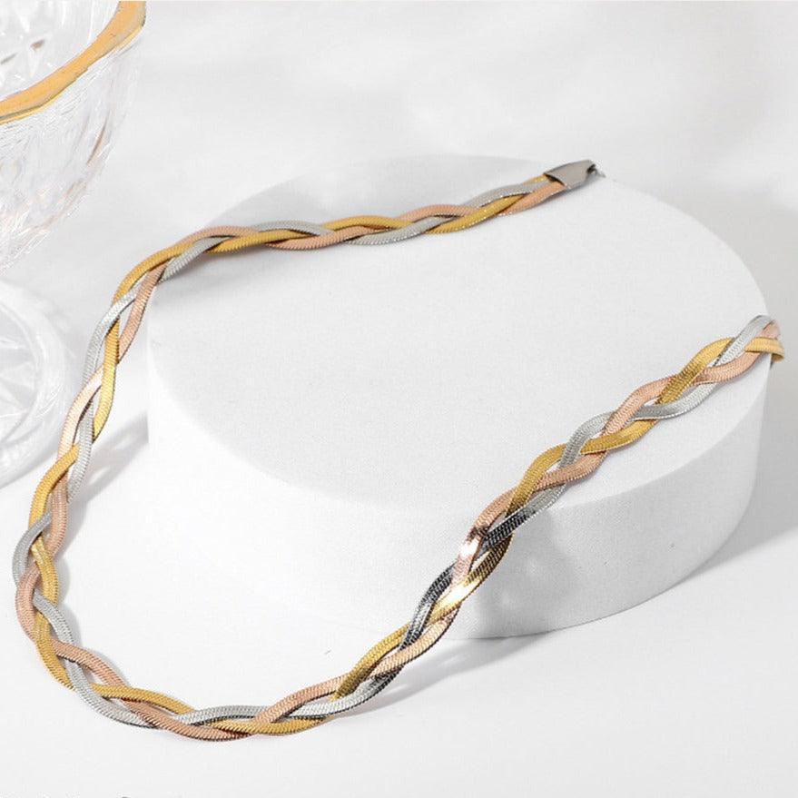 Pleciony zestaw biżuterii