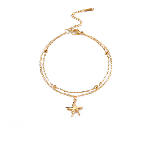 Minimalistyczna bransoletka boho z motywem rozgwiazdy