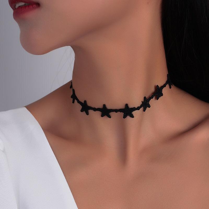 Naszyjnik typu choker - gwiazdki